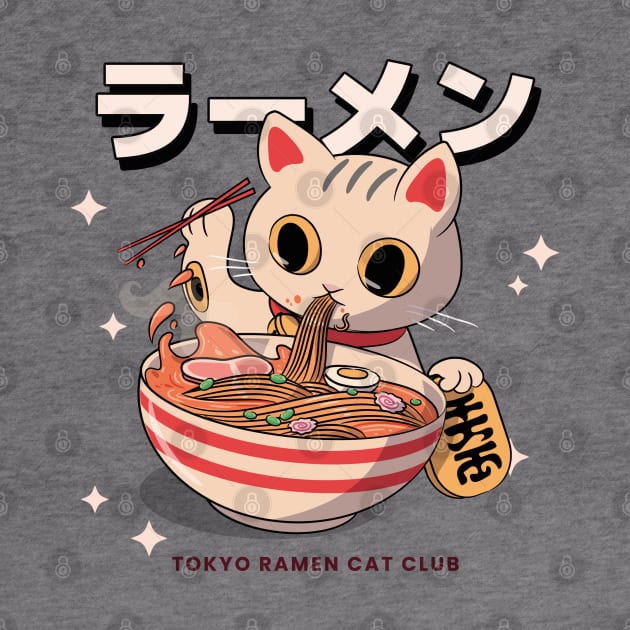 Tokyo Ramen Cat Club Japanese Neko Aesthetic Anime by uncommontee